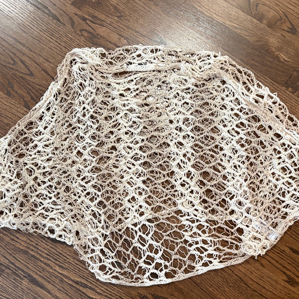 Zara Cream Open-Knit Sweater